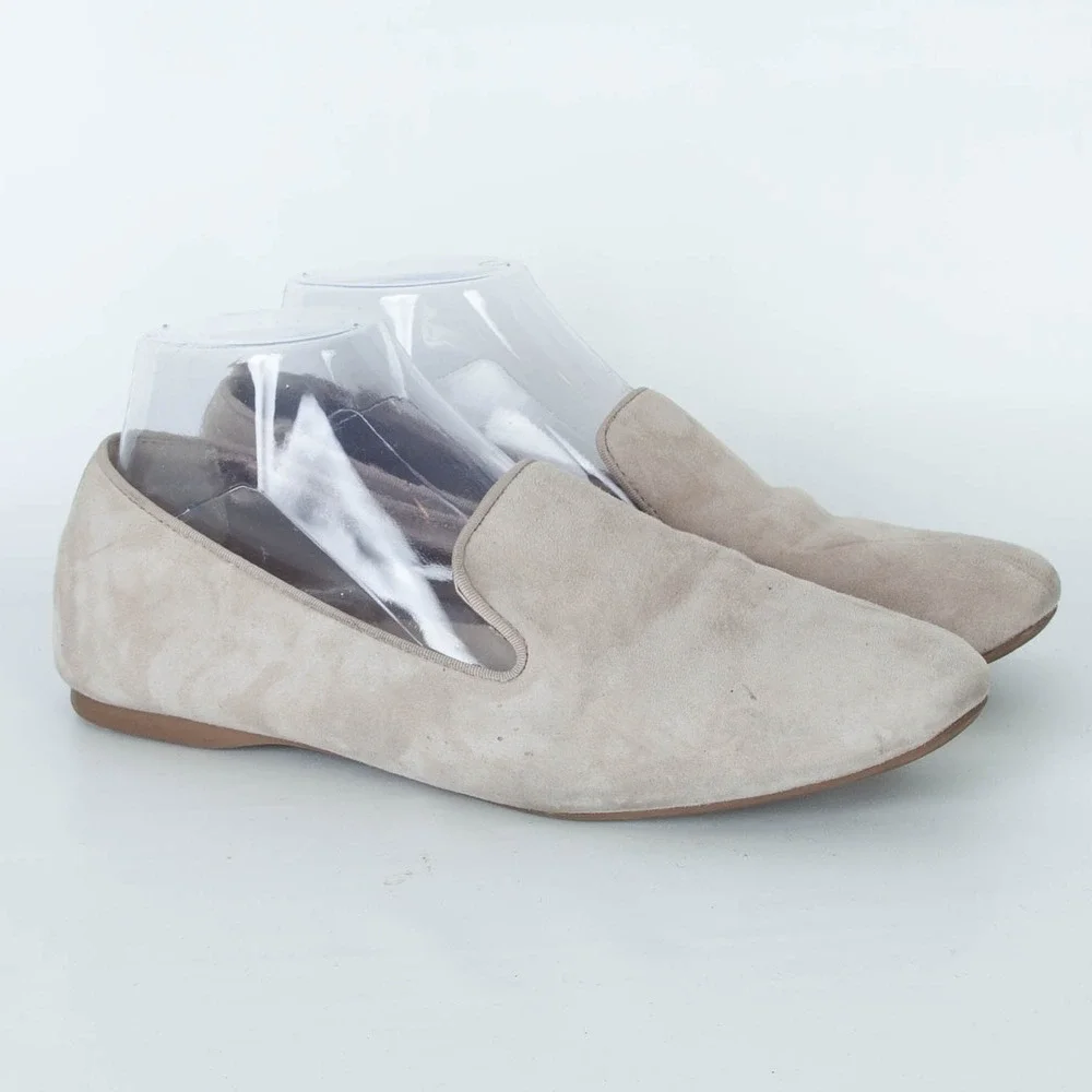 Birdies The Starling Suede Loafers Flats Beige Slip On‎ Size 9 Preppy Comfort